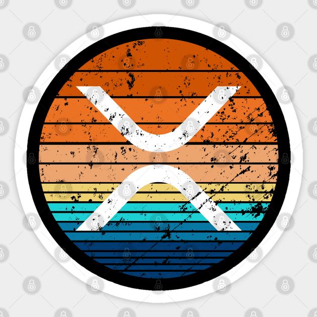 XRP Cryptocurrency DeFi Crypto Vintage Sunset Sticker by BitcoinSweatshirts